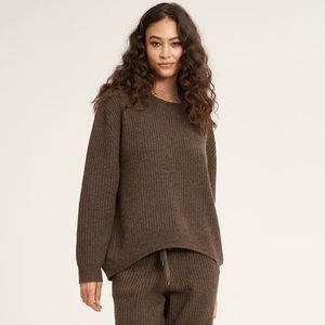 Naked Cashmere Campbell Ribbed Sweater Size Small Brown